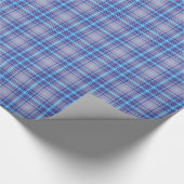 Blue Tartan Pset Gingham Pattern Cadeaupapier (Hoek)