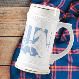 Blue Tartan Stallion Stein Mok