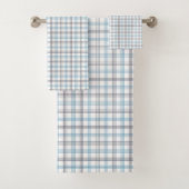 Blue Tartan Towel Cozy Gift for His Daily Routine (En situation)