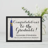 Blue Tassel Gefeliciteerd Afstuderen Afstuderen Kaart (Staand voorkant)