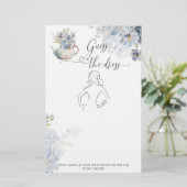 Blue Tea party floral Raad de jurk bruids spel (Staand voorkant)