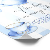 Blue Tea Party Hoe groot is het buikspel van mama Poster (Hoek)
