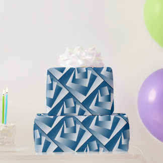 Blue Teal geometry Cadeaupapier