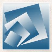 Blue Teal geometry Glazen Onderzetter (Voorkant)