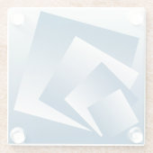 Blue Teal geometry Glazen Onderzetter (Achterkant)