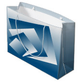 Blue Teal geometry Groot Cadeauzakje (Achterkant Gekanteld)