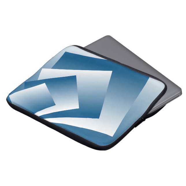 Blue Teal geometry Laptop Sleeve (Voorkant top)