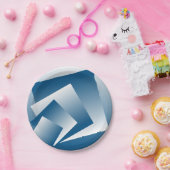 Blue Teal geometry Papieren Bordje (Feest)