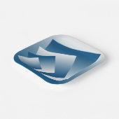 Blue Teal geometry Papieren Bordje (Gebogen)