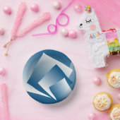 Blue Teal geometry Papieren Kommen (Feest)