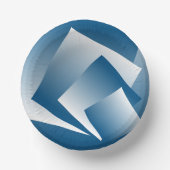 Blue Teal geometry Papieren Kommen (Voorkant)