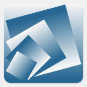 Blue Teal geometry Vierkante Sticker (Voorkant)