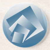 Blue Teal geometry Zandsteen Onderzetter (Voorkant)