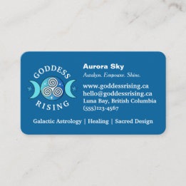 Blue-Teal Goddess Rising Visitekaartje