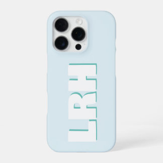 Blue & Teal Large Clean Style Monogram iPhone Case iPhone 16 Pro Hoesje