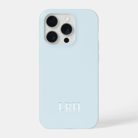 Blue Teal Modern Minimalist Initial Monogram  iPhone Hoesje (Achterkant)
