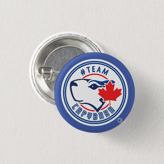 Blue Team Capybara Button (klein) (Voorkant /achterkant)