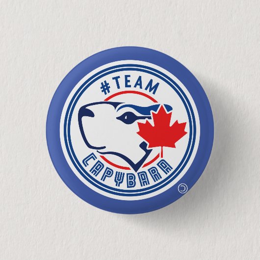 Blue Team Capybara Button (klein) (Voorkant)