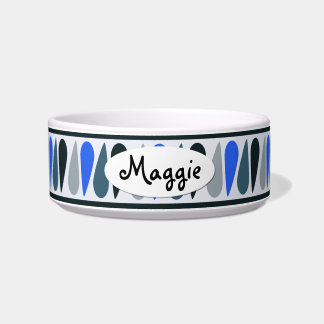 Blue Teardrop, speciaal ontworpen Ceramic Dog Bowl Voerbakje