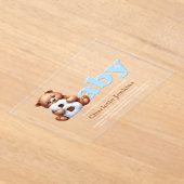 Blue Teddy Bear Baby shower Acryl Uitnodigingen (Laagn)