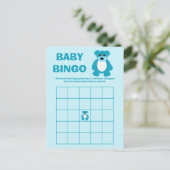 Blue Teddy Bear Baby shower Bingo spel Kaarten (Staand voorkant)