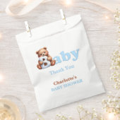 Blue Teddy Bear Baby shower Dank u Bedankzakje (Geknipt)