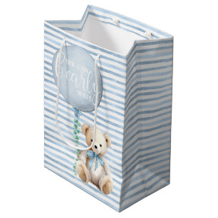 Blue Teddy Bear Baby shower Gift Bag Medium Cadeauzakje