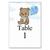 Blue Teddy Bear Baby Shower  Kaart (Achterkant)