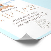 Blue Teddy Bear Baby shower Sign Poster (Hoek)