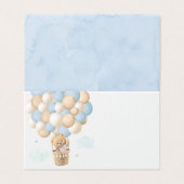 Blue Teddy Bear Balloon Baby shower Plaatskaarten Kaart (Buitenkant ongevouwen)