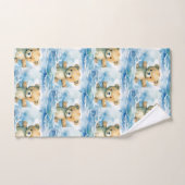 Blue Teddy Bear Boy's Badhanddoek Set Bad Handdoek (Handdoek)