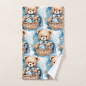 Blue Teddy Bear Boy's Badhanddoek Set Bad Handdoek (Handdoek)