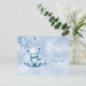 Blue Teddy Bear Briefkaart (Staand voorkant)