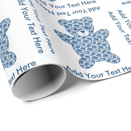 Blue Teddy Bear Cadeaupapier (Rol Hoek)