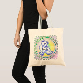 Blue Teddy Bear-canvas tas