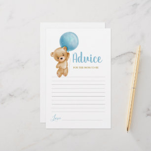 Blue Teddy Bear Conseils pour maman d'être carte