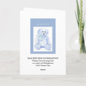 Blue Teddy Bear-felicitaties Kaart (Achterkant)