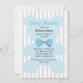 Blue Teddy Bear met Bow Stropdas Baby shower Kaart (Voorkant)