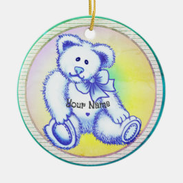 Blue Teddy Bear-ornament Keramisch Ornament