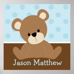 Blue Teddy Bear Poster