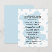 Blue Teddy Bear Silhouette Baby shower Invitation Kaart (Voorkant / Achterkant)