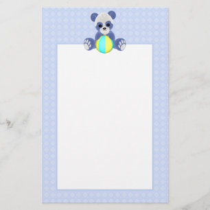 Blue Teddy Bear Stationery Briefpapier