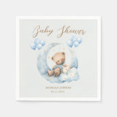 Blue Teddy Bear Sterren Baby shower Servet (Voorkant)
