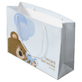Blue Teddy We kunnen Barly Boy Baby shower wachten Groot Cadeauzakje (Achterkant Gekanteld)