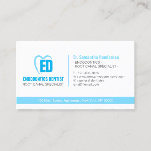 Blue Teeth Modern Formal Branding Dentist Visitekaartje