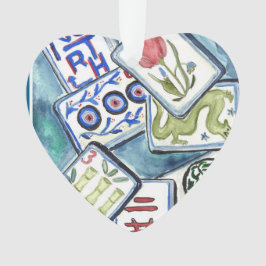Blue tegel heart ornament