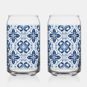 Blue tegel Mediterraan bierblikglas Blikvorm Glas (Rechts)