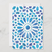 Blue Tegel Mediterranean Wedding Kaart (Achterkant)