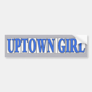 Blue Tegels Uptown Girl Bumpersticker