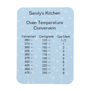 Blue Temperature Conversion Baking Magnet Magneet